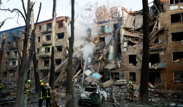 Russian missile attack on Kyiv